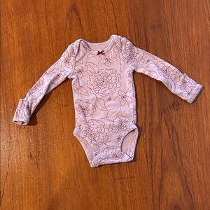 Floral Long Sleeve Newborn Onesie